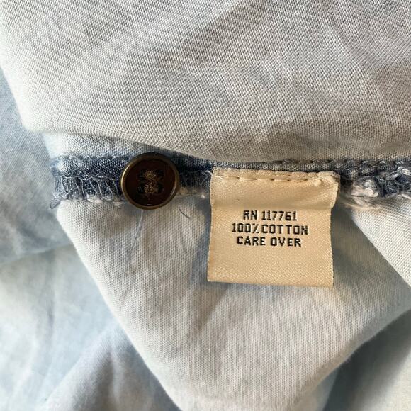 Speed Control Women Denim Shirt Dress size 2X Blue Half Button Down 3/4 Sleeve - Picture 7 of 14